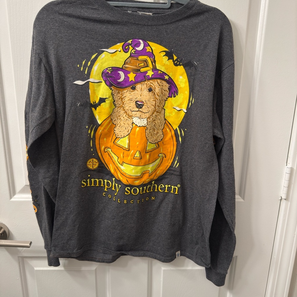 Simply Southern Halloween Dog Shirt - Dark Gray